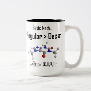 Bicolor Taza básica del cafeína de la matemáticas