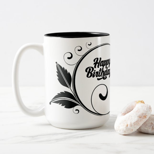 Bicolor Taza blanca cafe (Con donut)