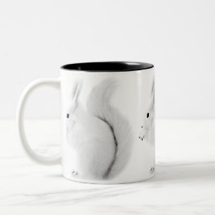 Bicolor Taza blanca de la ardilla