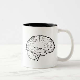 Bicolor Taza blanca del cerebro