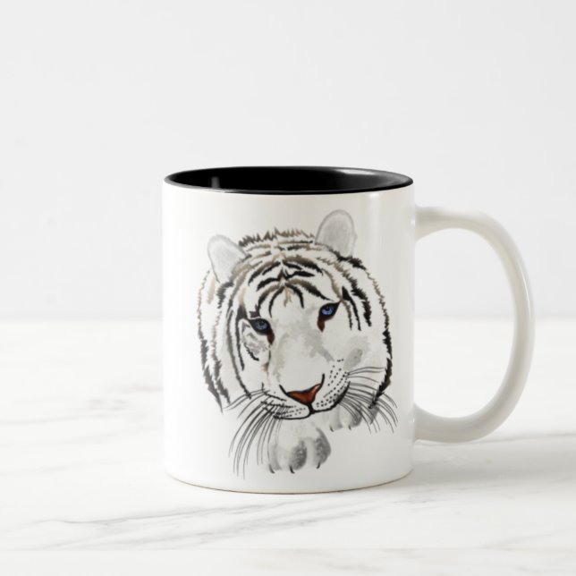 Bicolor Taza blanca del tigre (Derecha)
