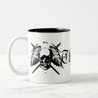 Bicolor taza blanca negra de los bastardos