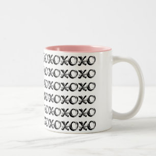 Bicolor Taza blanco y negro del diseño XOXO