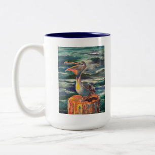 Bicolor Taza Blue Pelican Gallery, colorida y descarada!