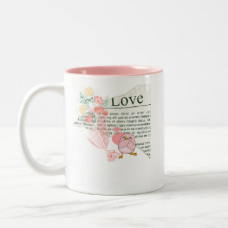 Bicolor Taza Blushing Chick & Watercolor Flowers | Vintage