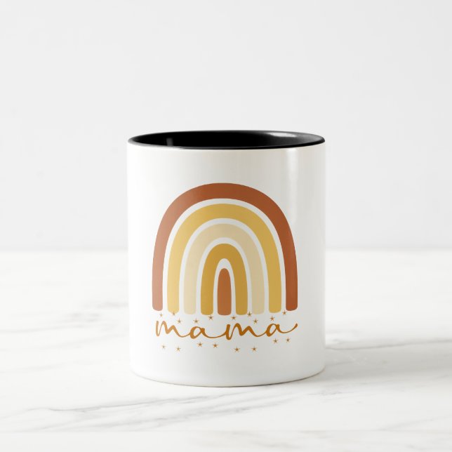 Bicolor Taza Boho Doodle Corazón Arcoíris (Centro)