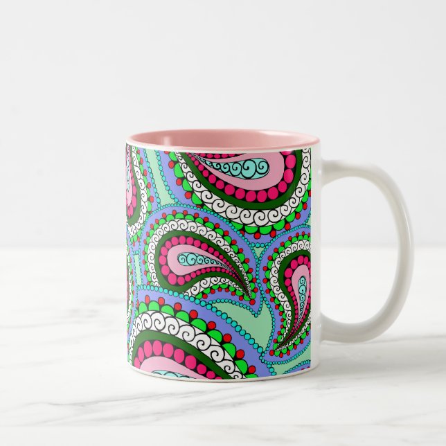 Bicolor Taza bonita de Paisley (Derecha)