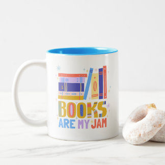 Bicolor Taza Books Are My Jam – Dibujada a Mano en Ambos L