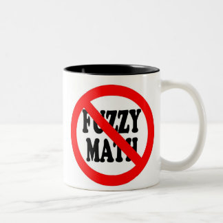 Bicolor taza borrosa de la matemáticas del final