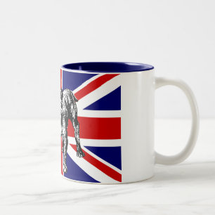 Bicolor Taza británica de la bandera de Union Jack del