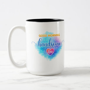Bicolor Taza Buen Día Guapo Regalo Aniversario para él
