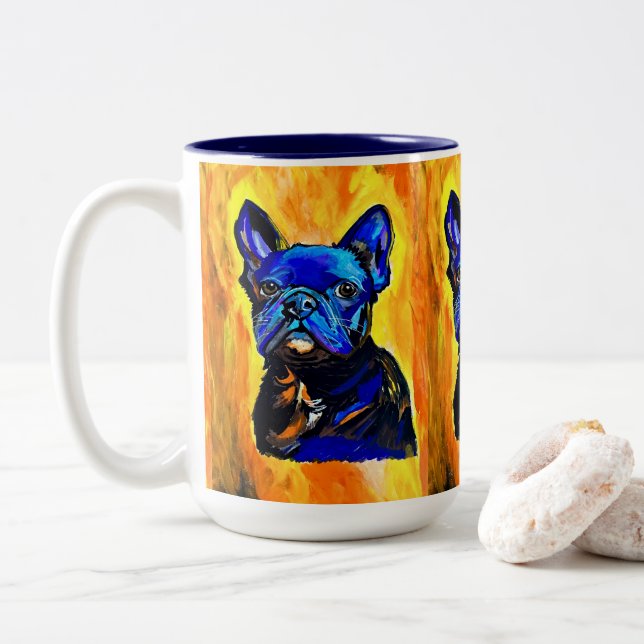 Bicolor Taza Bulldog Francés (Con donut)
