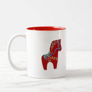 Bicolor Taza Caballo Dala Rojo # 6