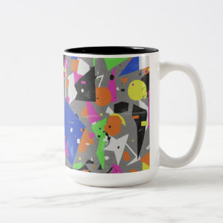Bicolor Taza caótica abstracta de dos tonos | Solapamiento