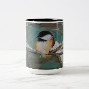 Bicolor Taza capsulada negro lindo del Chickadee del