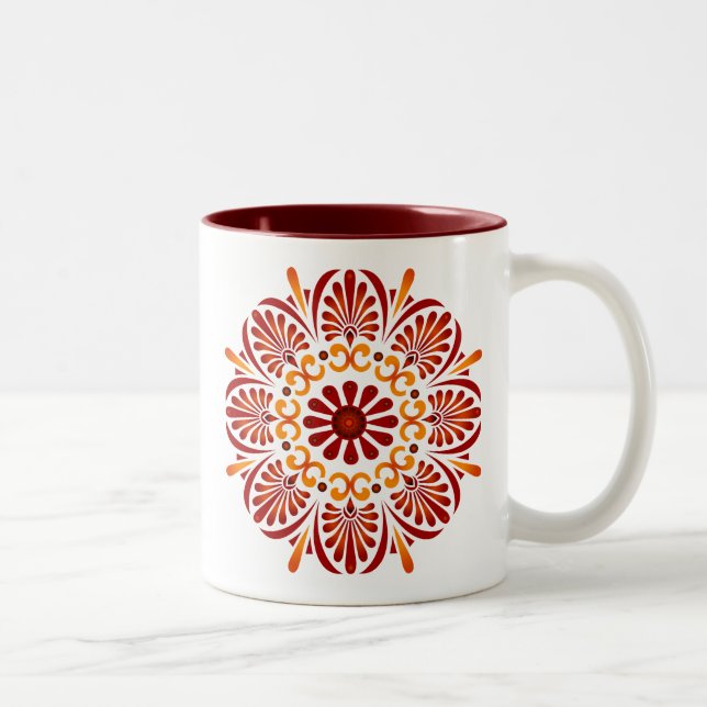 Bicolor Taza carmesí de la mandala (Derecha)