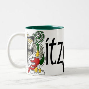 Bicolor Taza céltica del dragón de Fitzgerald