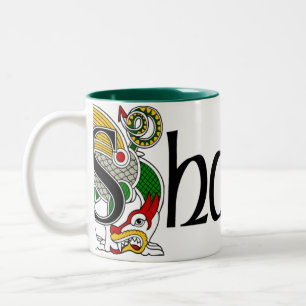 Bicolor Taza céltica del dragón de Shanley