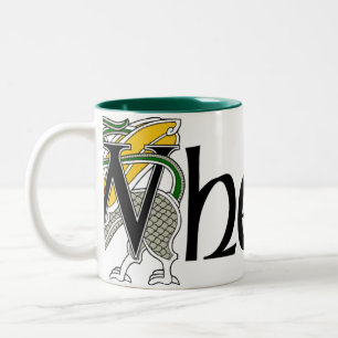 Bicolor Taza céltica del dragón de Whelan