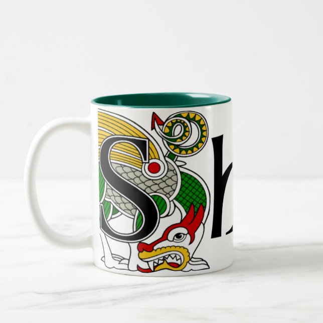 Bicolor Taza céltica del dragón del mandingo (Izquierda)