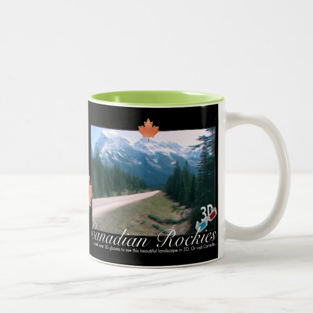 Bicolor Taza ciánica roja del anáglifo de Rockies Canadá (Derecha)