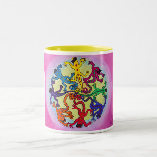 Bicolor TAZA - círculo de lagartos