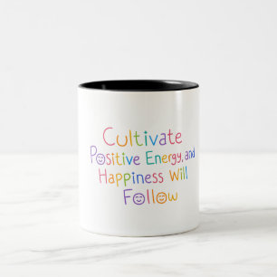 Bicolor Taza cita de energía positiva