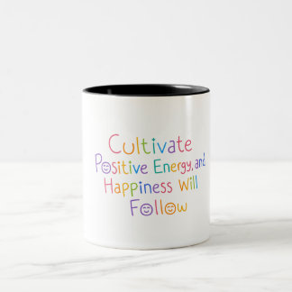 Bicolor Taza cita de energía positiva