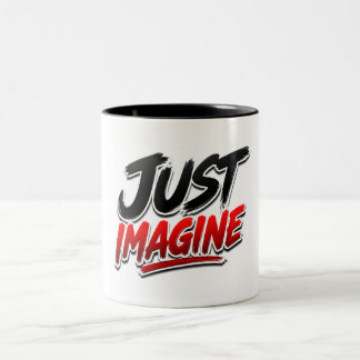 Bicolor Taza Clásica de Tipografía 'Solo Imagina'