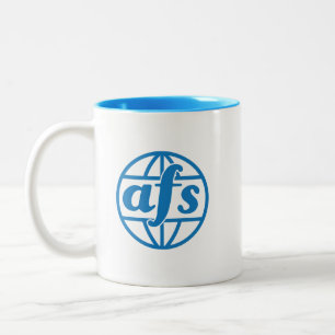 Bicolor Taza clásica del logotipo de AFS de 1972, 11 oz