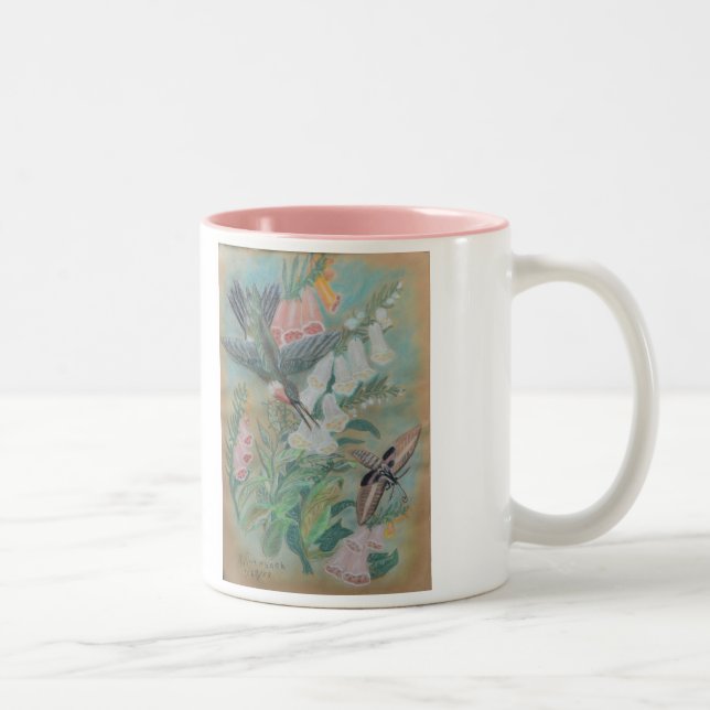 Bicolor Taza - colibrí y polilla por NCBR (Derecha)