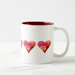 Bicolor Taza color de rosa del corazón