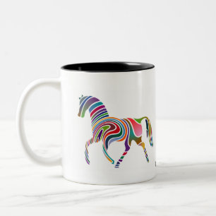Bicolor Taza colorida agitada del caballo