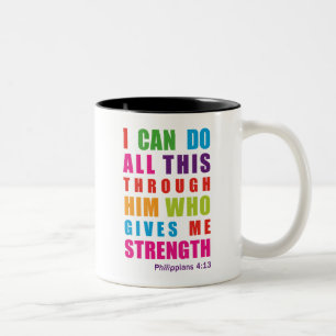 Bicolor Taza colorida de la escritura de la biblia del