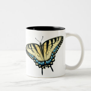 Bicolor Taza colorida de la mariposa de Swallowtail del
