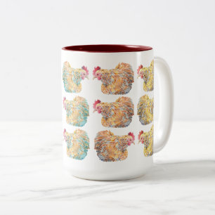 Bicolor Taza colorida del Dos-Tono de las gallinas del