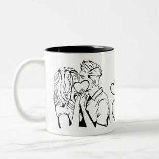 Bicolor Taza combo,15 oz,cafe