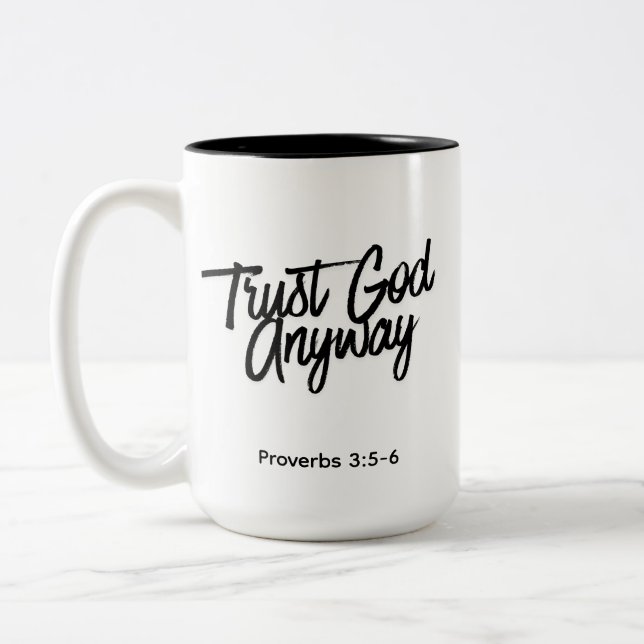 Bicolor Taza Combo de Todos Modos Confía en Dios (Izquierda)