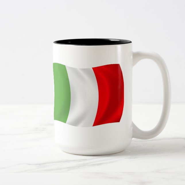 Bicolor Taza con bandera de Italia (Derecha)