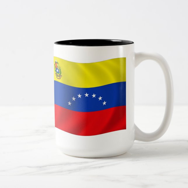 Bicolor Taza con Bandera de Venezuela (Derecha)