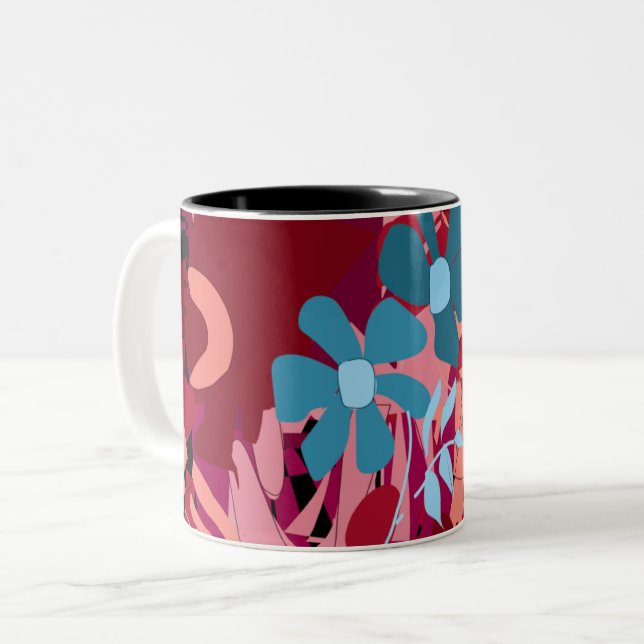 Bicolor taza con características de flor (Anverso izquierdo)