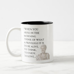 Bicolor Taza con cita de Marco Aurelio