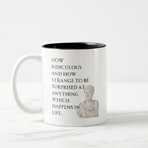 Bicolor Taza con cita de Marco Aurelio
