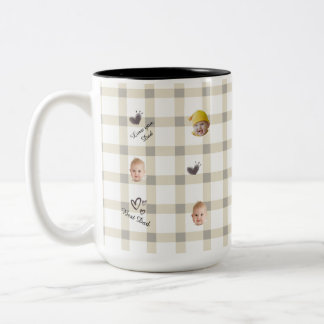 Bicolor Taza con collage de fotos personalizadas