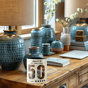 Bicolor Taza con Collage de Fotos por 50 Años - Nombre Per