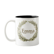 Taza con Corona Botánica Personalizada | Nombre Pe