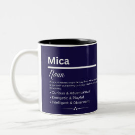 Bicolor Taza con definición de nombre personalizado Mica p