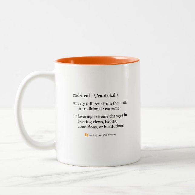 Bicolor Taza con definición de radical zurdo (Izquierda)