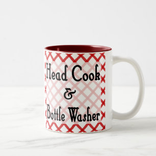 Bicolor Taza con dicho divertido de cocinero jefe y lavado