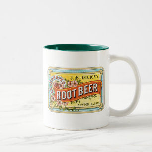 Bicolor Taza con diseño de la cerveza de raíz del vintag
